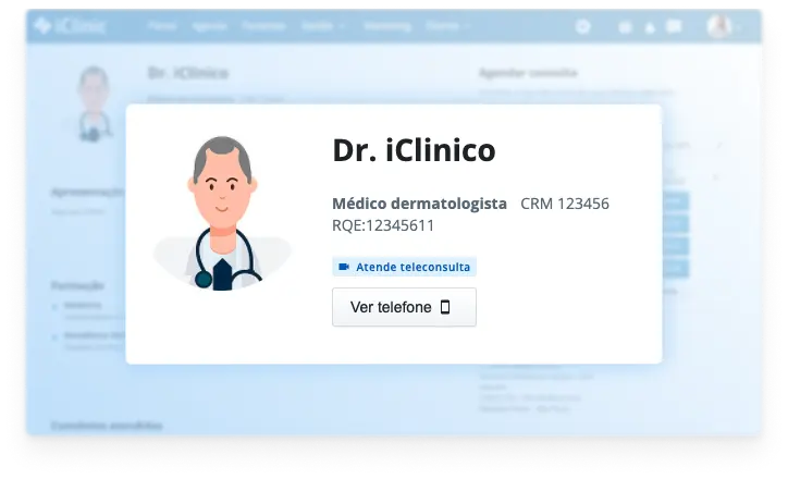 Perfil médico online no AgendarConsulta — dados fictícios para demonstração