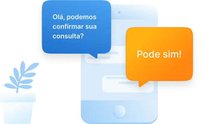 Confirmação de consulta enviada ao paciente pelo Afya iClinic com atualização automática do status na agenda — dados fictícios para demonstração