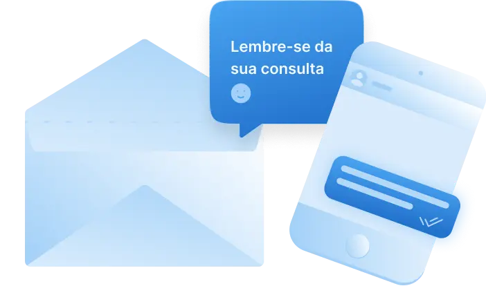 Lembrete de consulta automático enviado por WhatsApp pelo Afya iClinic — dados fictícios para demonstração